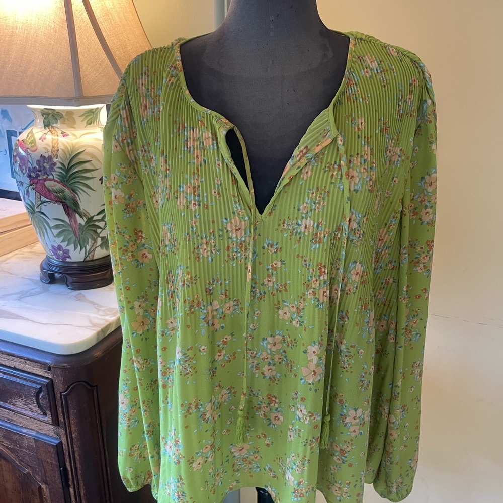 Floral Green Blouse